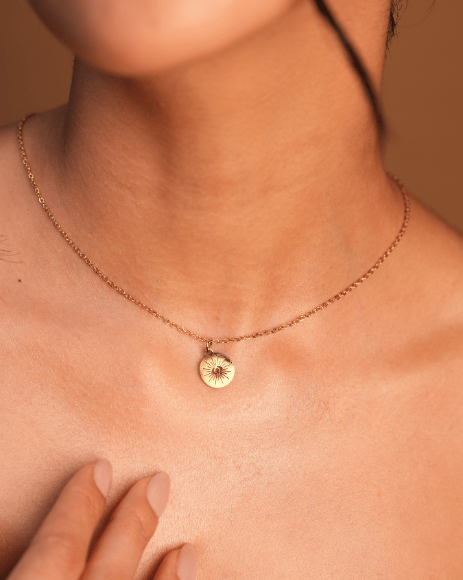 Evil Eye Coin Shape Necklace | Nish Hair X Evil Eye Jewel