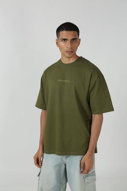 Olive Raasta Indie T-shirt with HD prints in soft French terry fabric