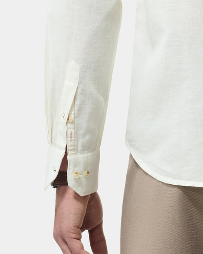 The Linen Rich Shirt Eggshell White