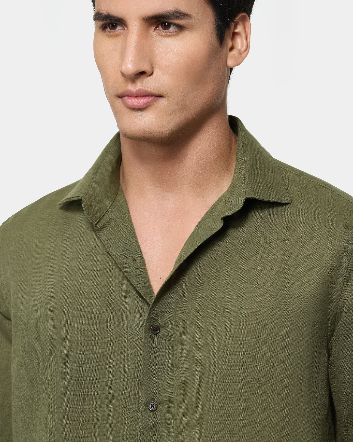 The Linen Rich Shirt Burnt Olive