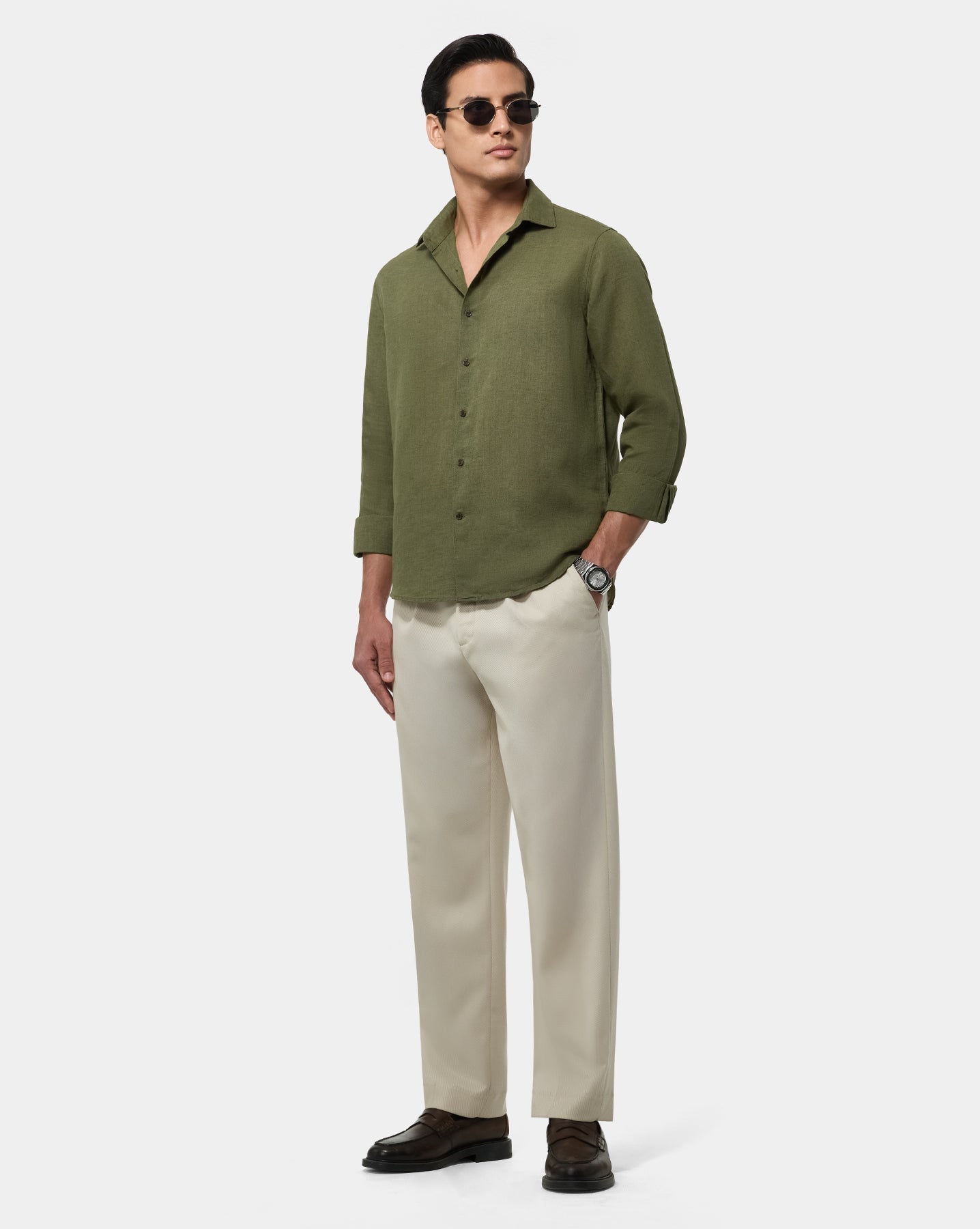 The Linen Rich Shirt Burnt Olive