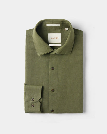 The Linen Rich Shirt Burnt Olive