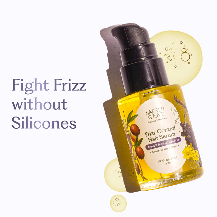 Argan Oil Frizz Control Serum for Dry Damaged Frizzy Hair Leave in Serum Silicone Free (30ml) | Sacred Grove at Broadway