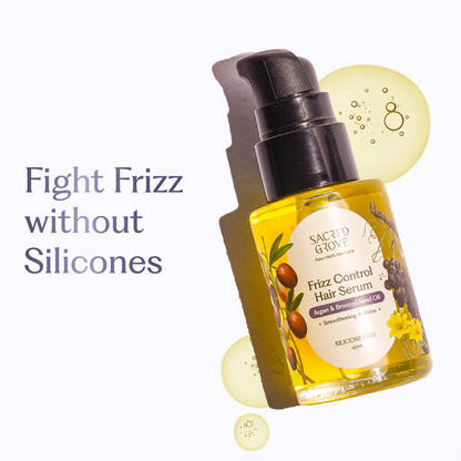 Argan Oil Frizz Control Serum for Dry Damaged Frizzy Hair Leave in Serum Silicone Free (30ml) | Sacred Grove at Broadway