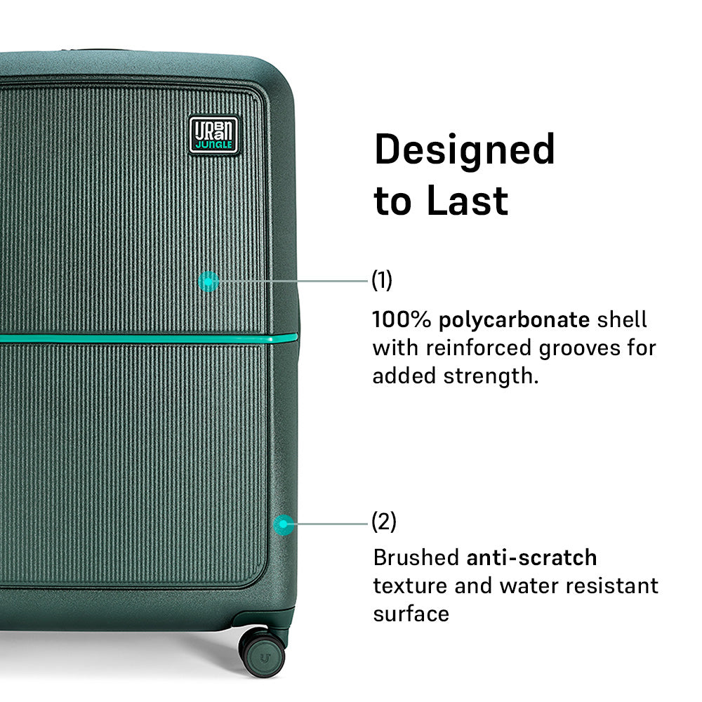 Caliber Large Hard Luggage -Forest Green-Large | Urban Jungle at Broadway