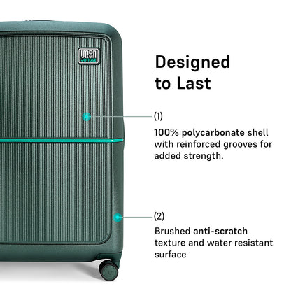 Caliber Large Hard Luggage -Forest Green-Large | Urban Jungle at Broadway