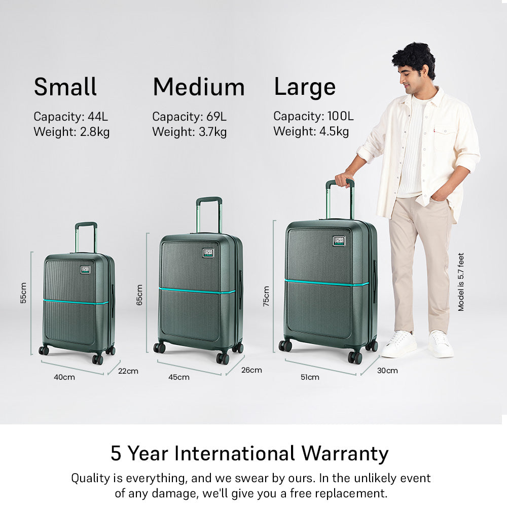 Caliber Large Hard Luggage -Forest Green-Large | Urban Jungle at Broadway