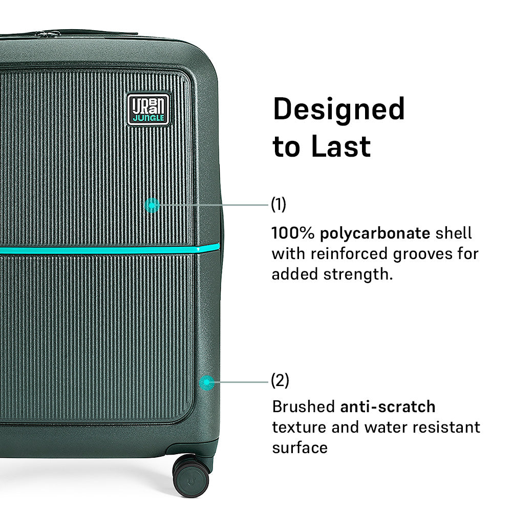 Caliber Medium Hard Luggage -Forest Green-Medium | Urban Jungle at Broadway
