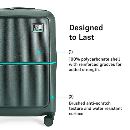 Caliber Medium Hard Luggage -Forest Green-Medium | Urban Jungle at Broadway