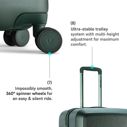 Caliber Medium Hard Luggage -Forest Green-Medium | Urban Jungle at Broadway