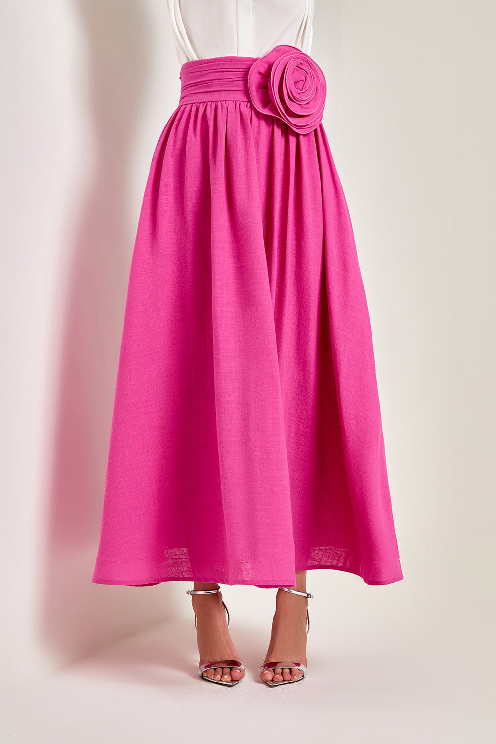 FUCHSIA ROSE MAXI SKIRT | De Novoo at Broadway