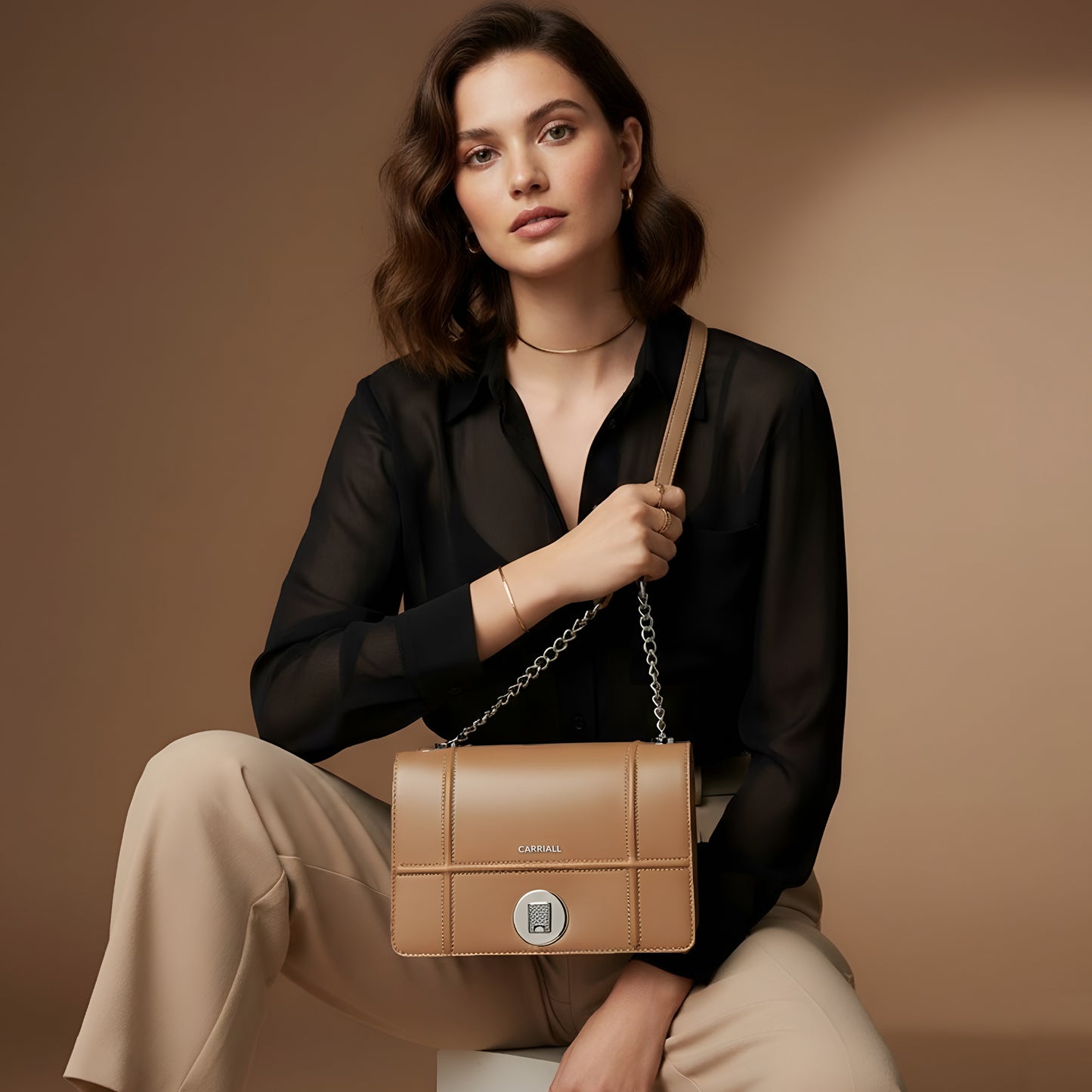 Carriall Fable Womens Vegan Leather Handbagfor women & girl  (Beige)