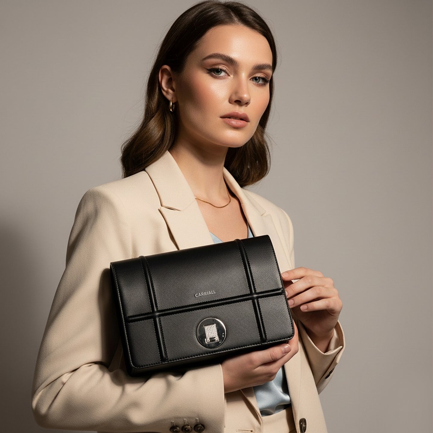 Carriall Fable Womens Vegan Leather Handbag for women & girl (Black)