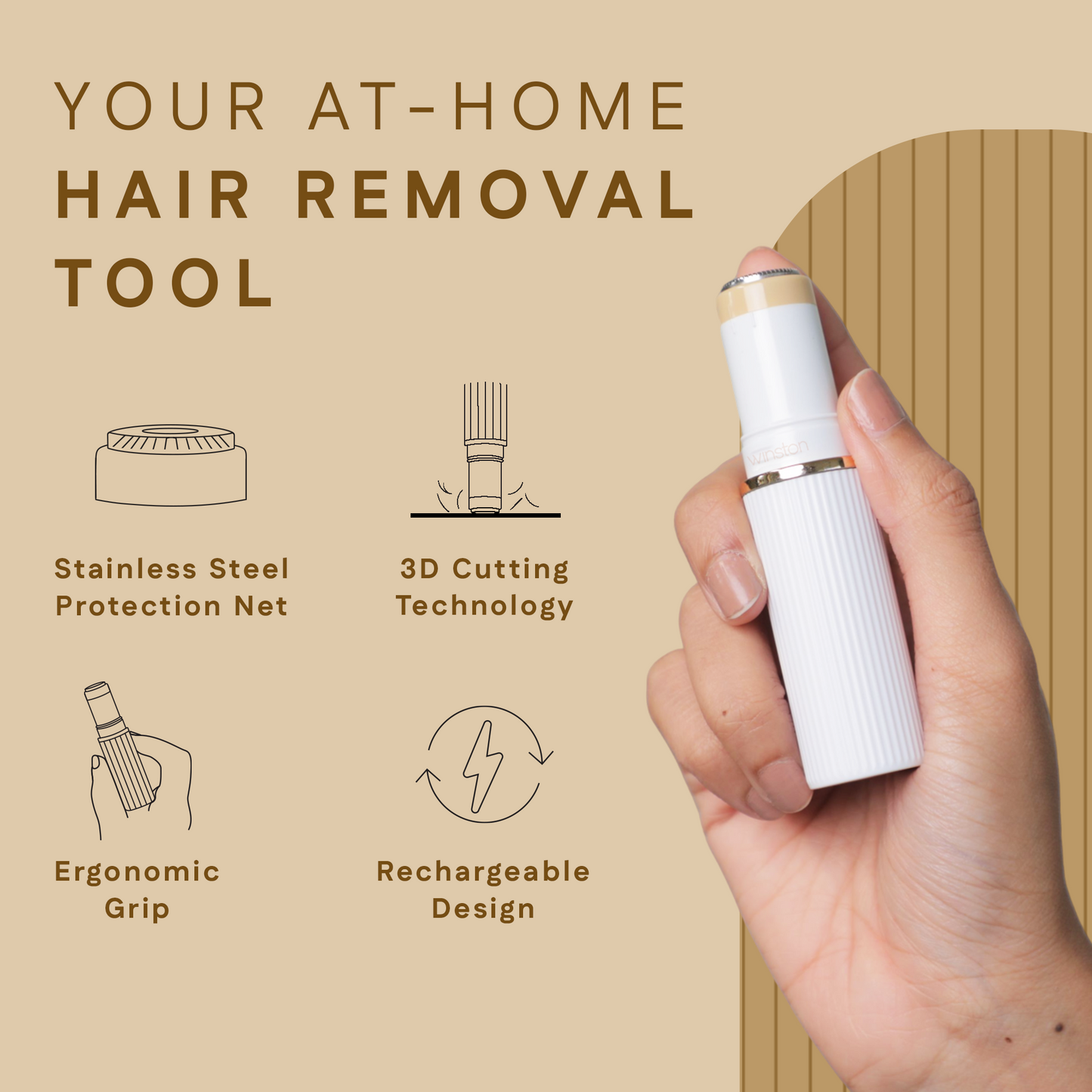 Face Trimmer | Painless Facial Hair Removal Tool With 3D Cutting Technology | Winston at Broadway