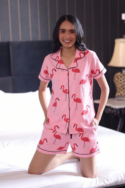 Flamingo Shorts Set