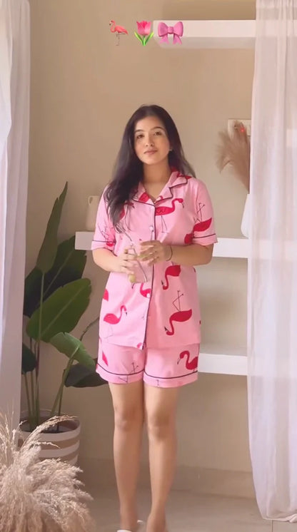 Flamingo Shorts Set