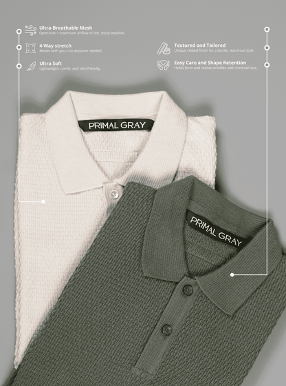 Flat Structure Polo Tee | PrimalGray at Broadway