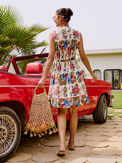 Doilies Laced Cross Stitch Cotton Dress