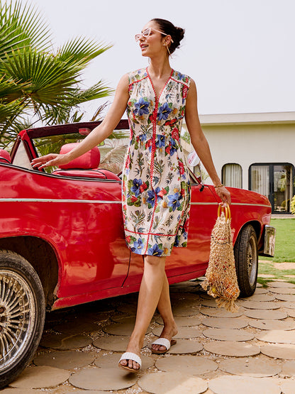 Doilies Laced Cross Stitch Cotton Dress