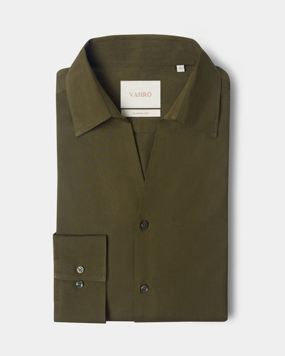 The Signature V Cut Runway Shirt Burnt Olive