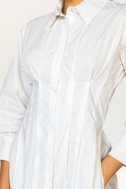 White Pleated Shirt Dress | Past Modern at Broadway