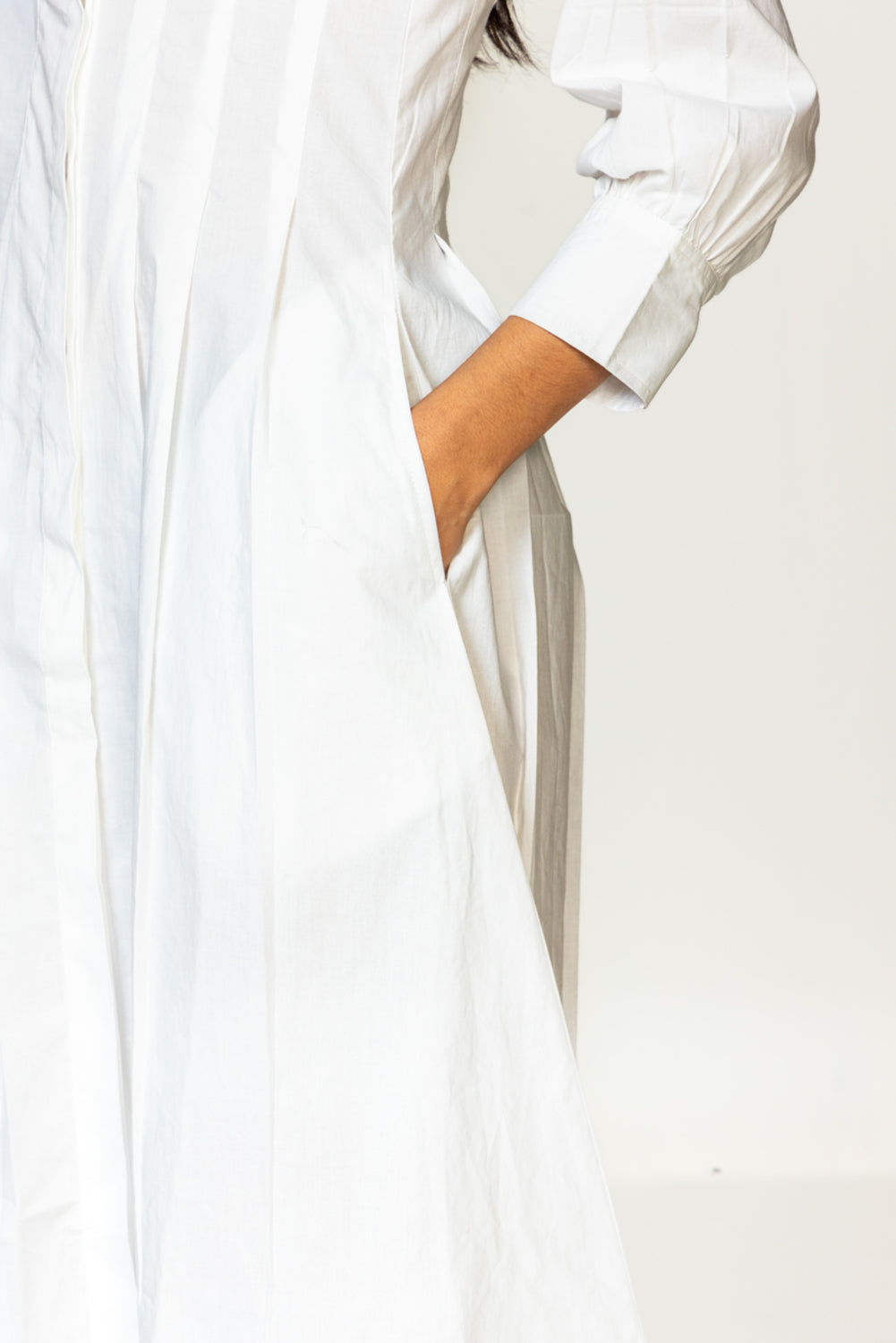 White Pleated Shirt Dress | Past Modern at Broadway