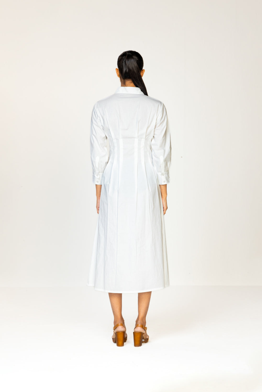 White Pleated Shirt Dress | Past Modern at Broadway