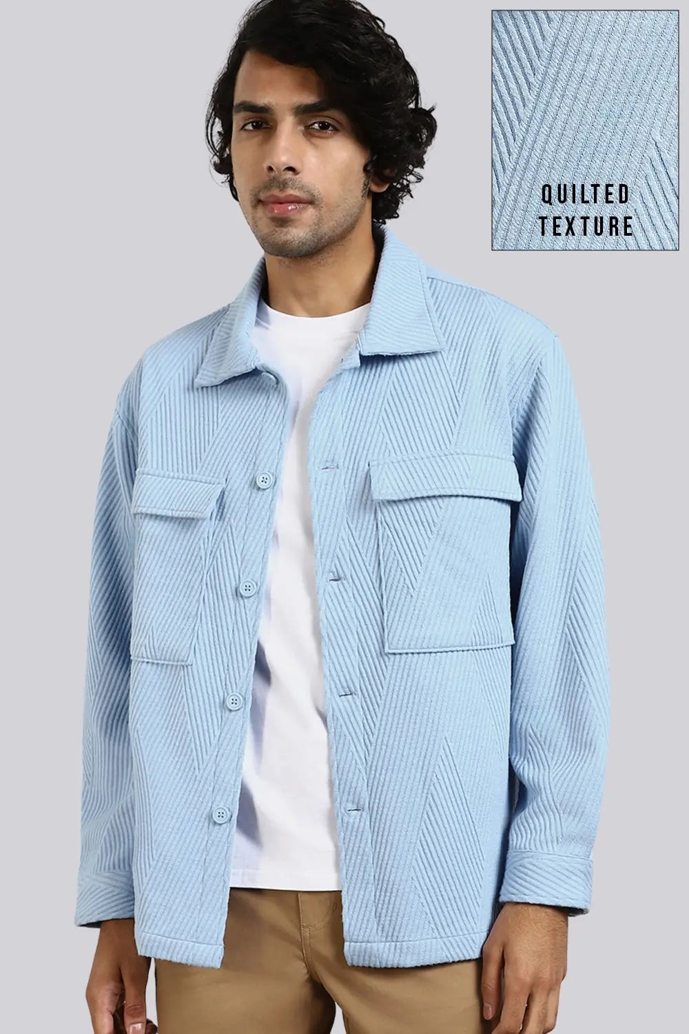 Relaxed Fit Textured Overshirt