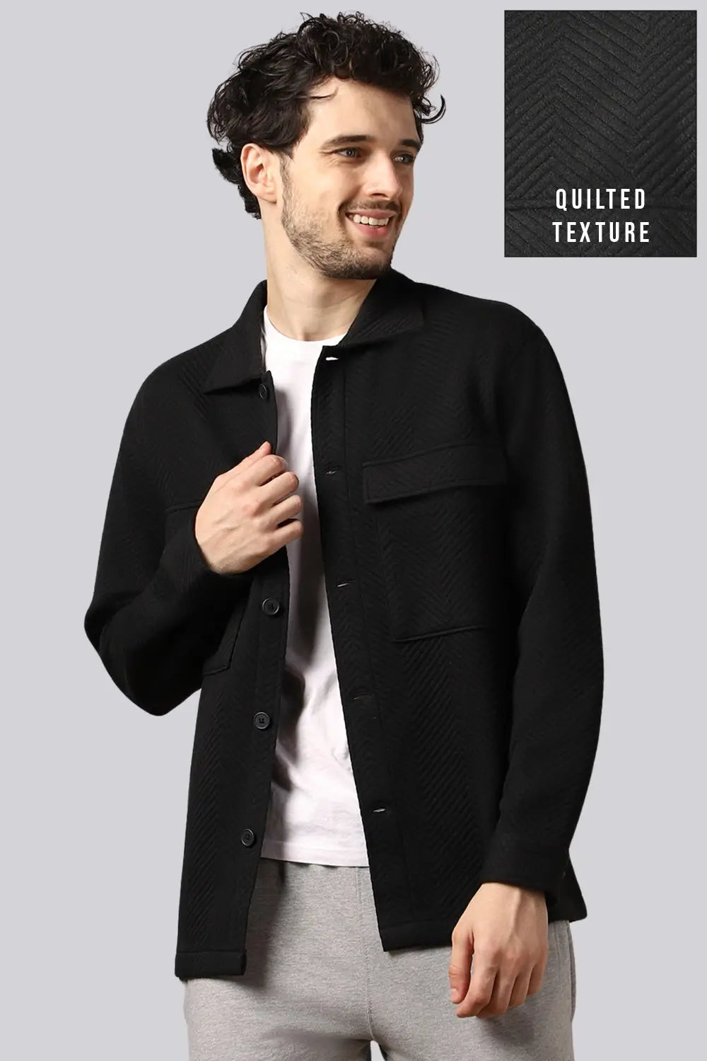 Relaxed Fit Textured Overshirt
