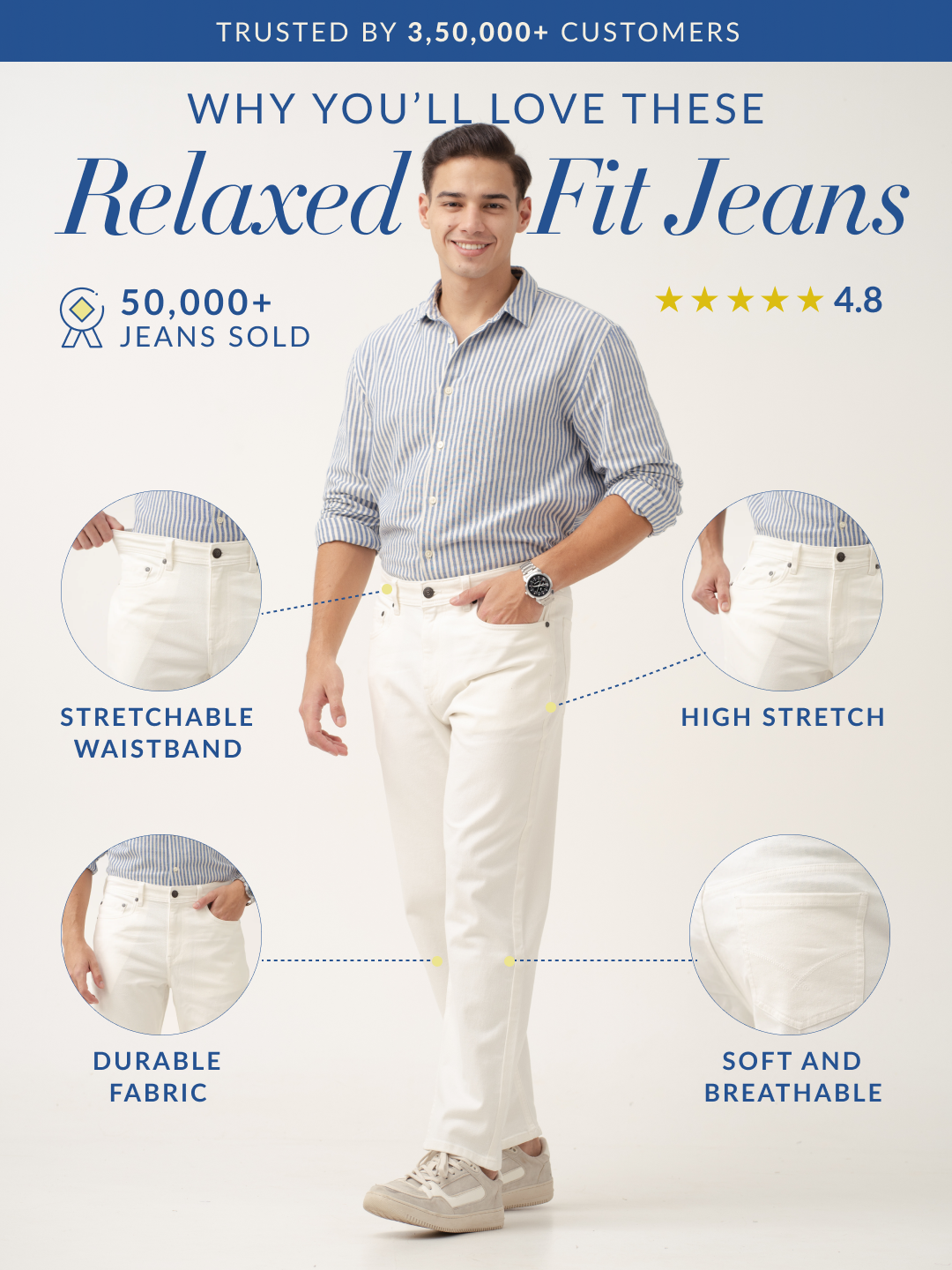Frost White Relaxed Fit Jeans