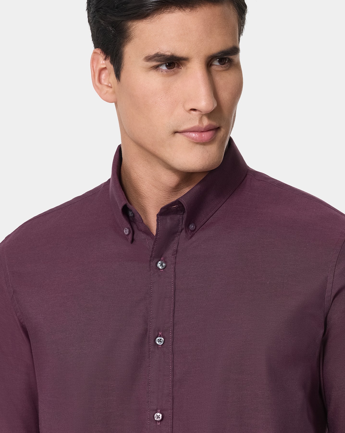 The Pinpoint Oxford Shirt Maroon