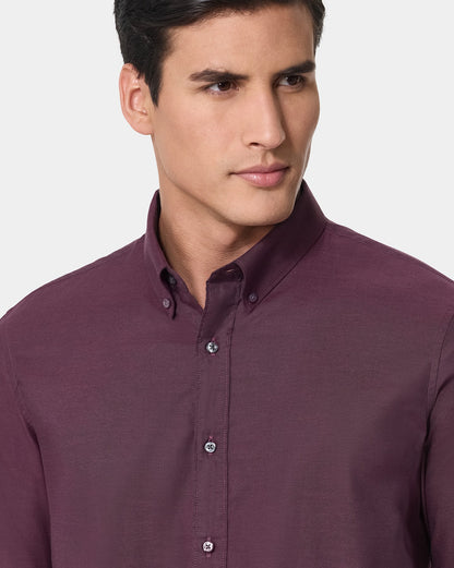 The Pinpoint Oxford Shirt Maroon