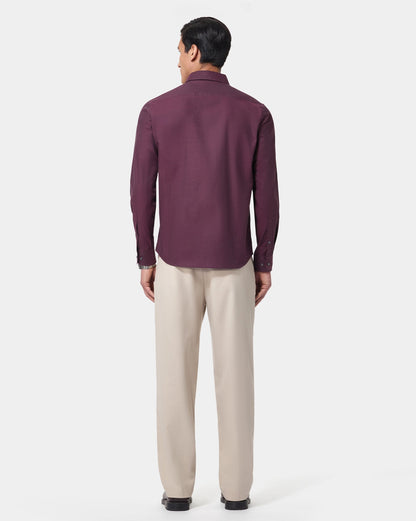 The Pinpoint Oxford Shirt Maroon
