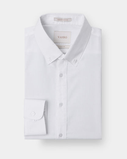 The Pinpoint Oxford Shirt White