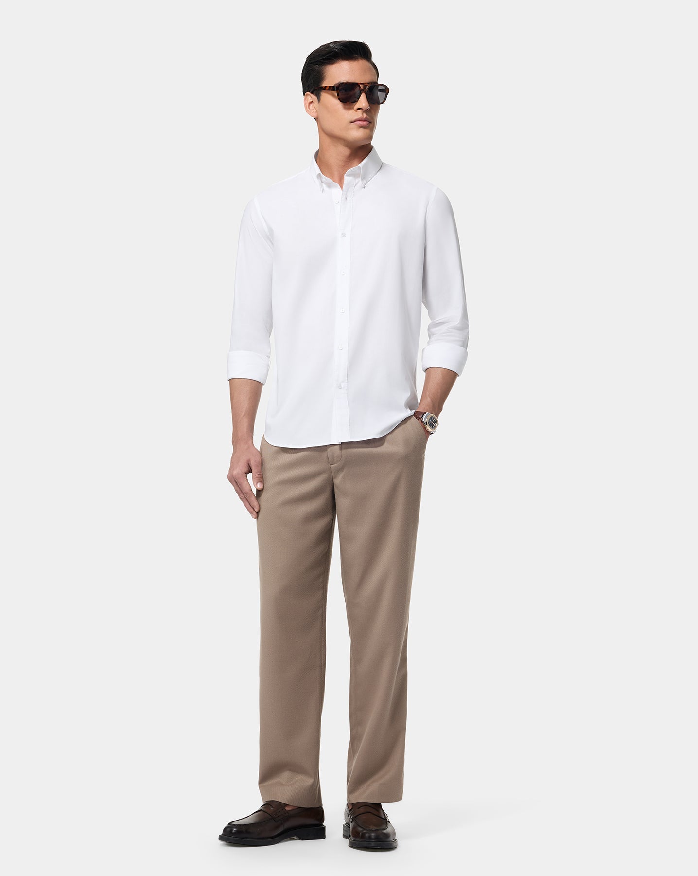The Pinpoint Oxford Shirt White