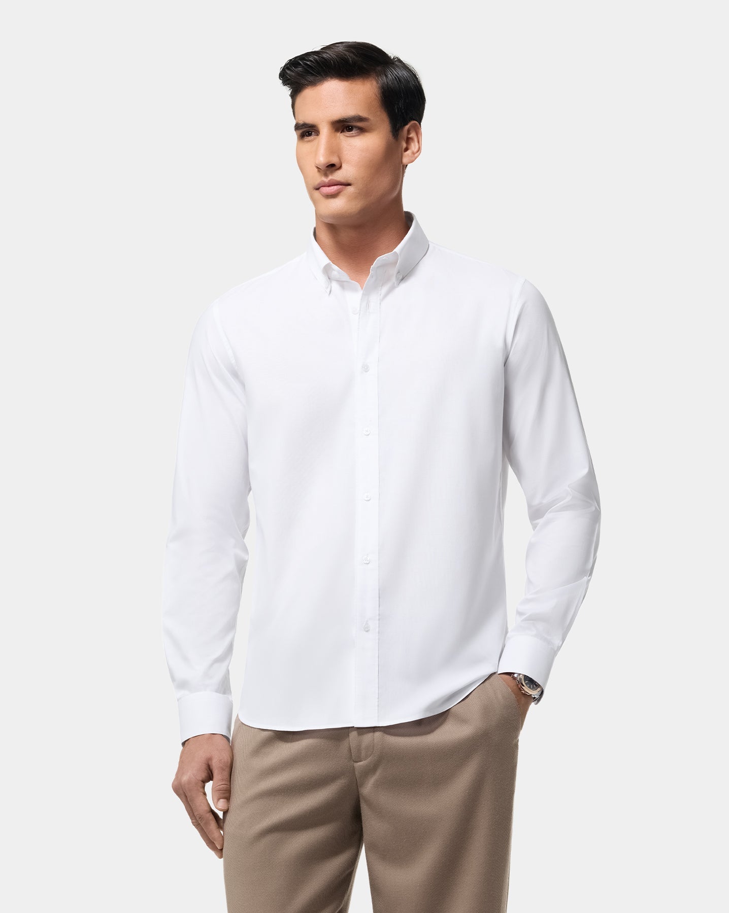The Pinpoint Oxford Shirt White