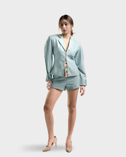 Ice Blue Gameboard Blazer