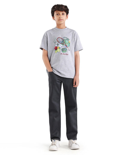 Rare Ones Kids Gavin Grey Cotton Blend Shank Button Closure Regular Fit Jeans