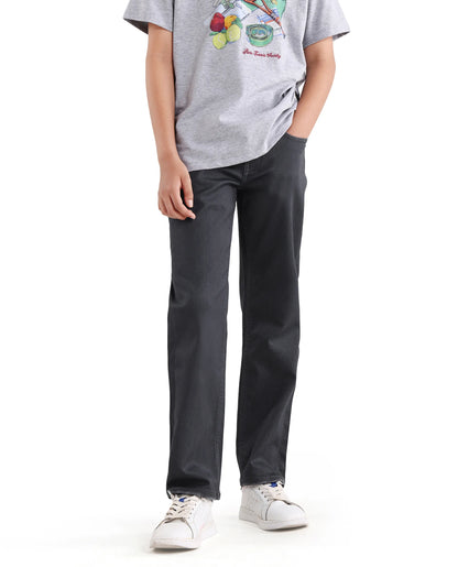 Rare Ones Kids Gavin Grey Cotton Blend Shank Button Closure Regular Fit Jeans