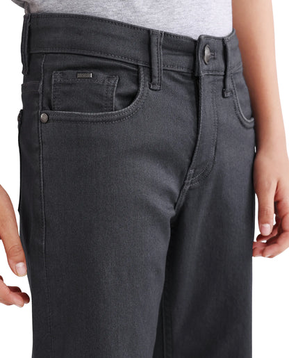Rare Ones Kids Gavin Grey Cotton Blend Shank Button Closure Regular Fit Jeans