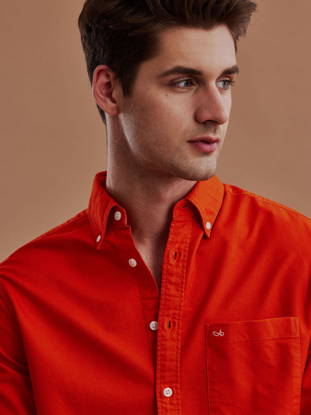 Aldeno Men Oxford Bright Orange Casual Shirt (GESTO)