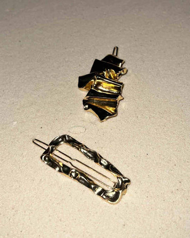 Chic Golden Clips- Set of 2 | Hair Jewellery  | Nish Hair X Evil Eye Jewel