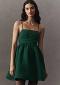 GREEN EMBELLISHED FLARE DRESS | De Novoo at Broadway