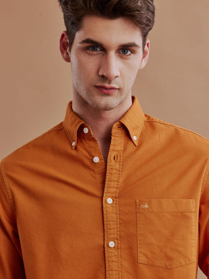 Aldeno Men Oxford Mustard Casual Shirt (GULIA)
