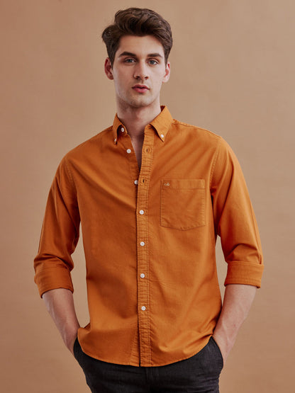 Aldeno Men Oxford Mustard Casual Shirt (GULIA)