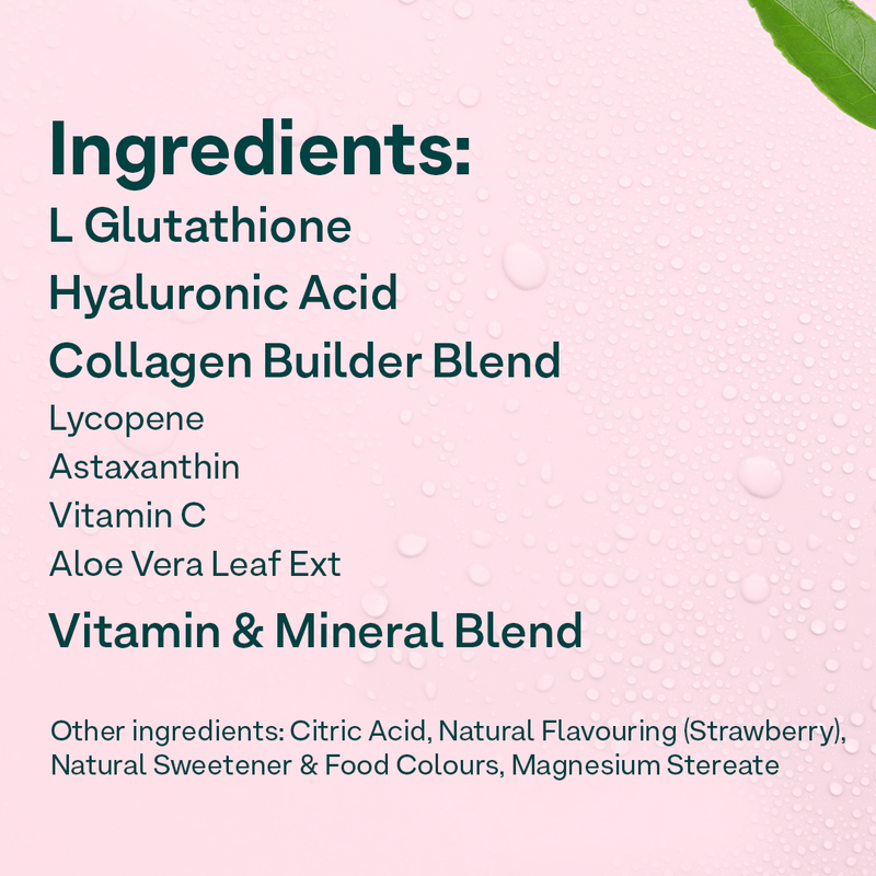 OZiva Bioactive Gluta Fizz Tablet 15 Tabs - Strawberry Swirl | OZiva at Broadway