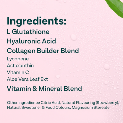 OZiva Bioactive Gluta Fizz Tablet 15 Tabs - Strawberry Swirl | OZiva at Broadway