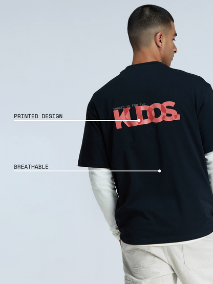 Black Graphic Oversized Tee - Men