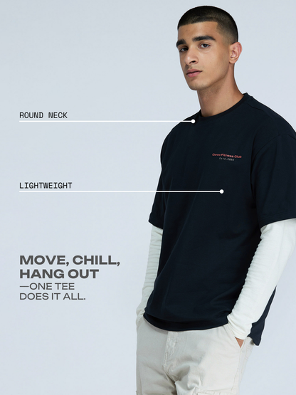 Black Graphic Oversized Tee - Men