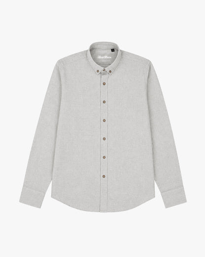 Bare Brown Button Down Collar Cotton Linen Shirt, Slim Fit with Full Sleeves - Beige